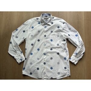 Patrick James Reserve L Button Shirt M Multicolor‎ Dots Geometric Turkey Reg Fit